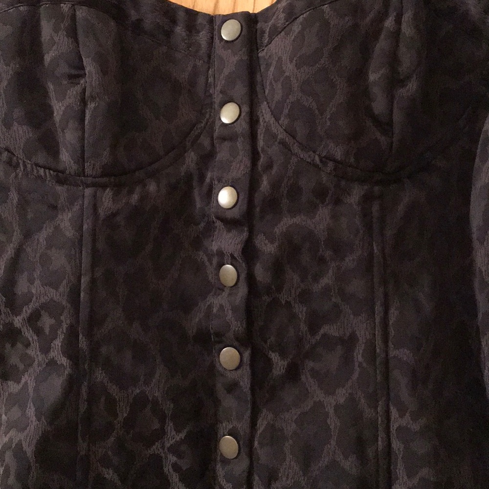 Sexy Animal print corset button up